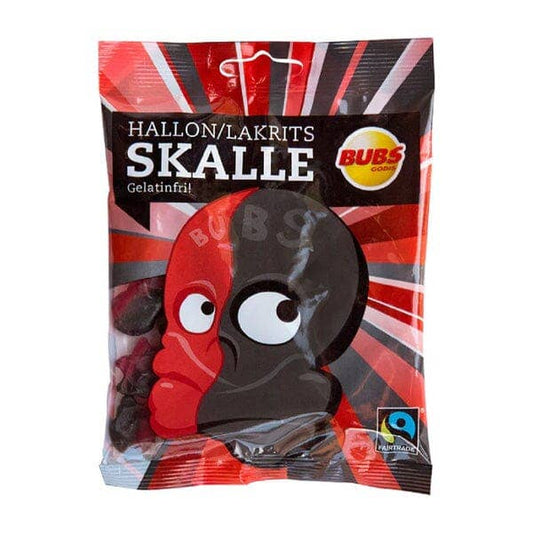 BUBS Godis: Raspberry Liquorice Skull Candy